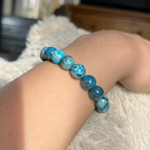 Blue Agate Beaded Bracelet